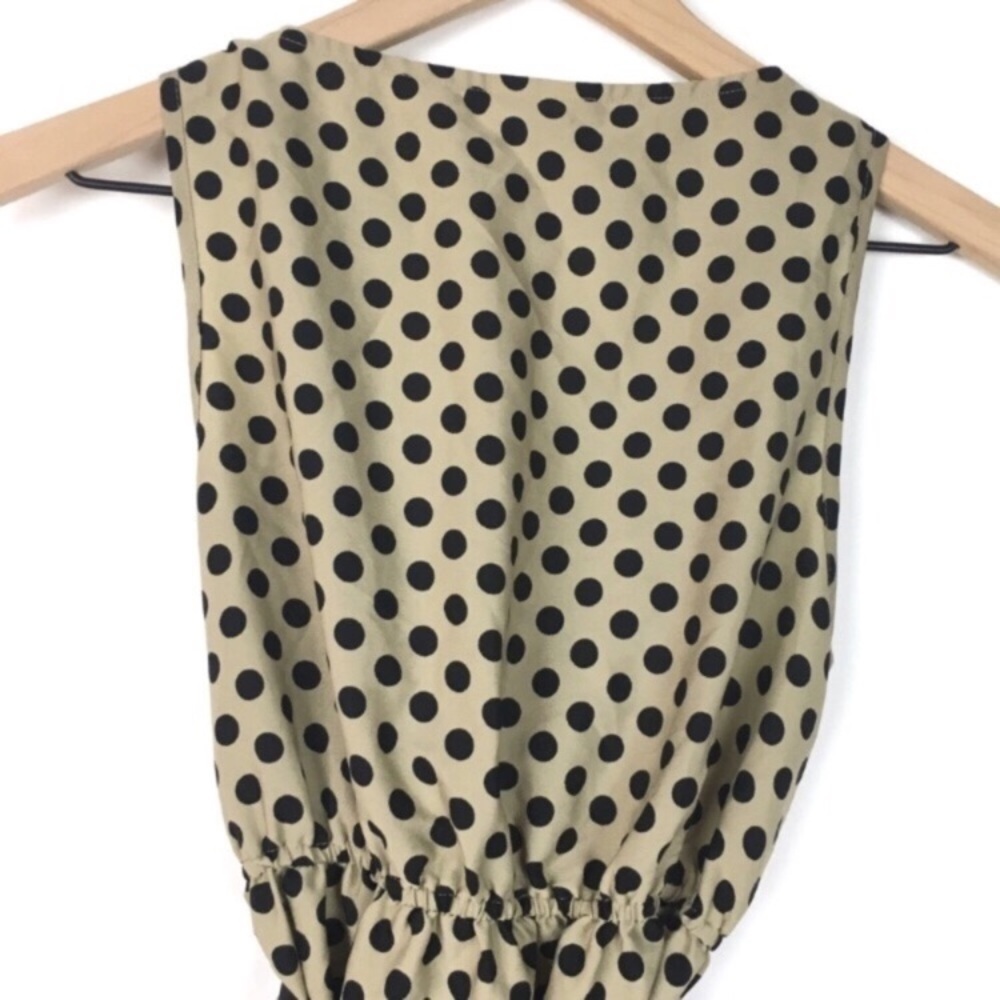 MOTHERHOOD MATERNITY Top Blouse Dot Cowl Sleeveless Lightweight Waist Tie Medium - Picture 6 of 9